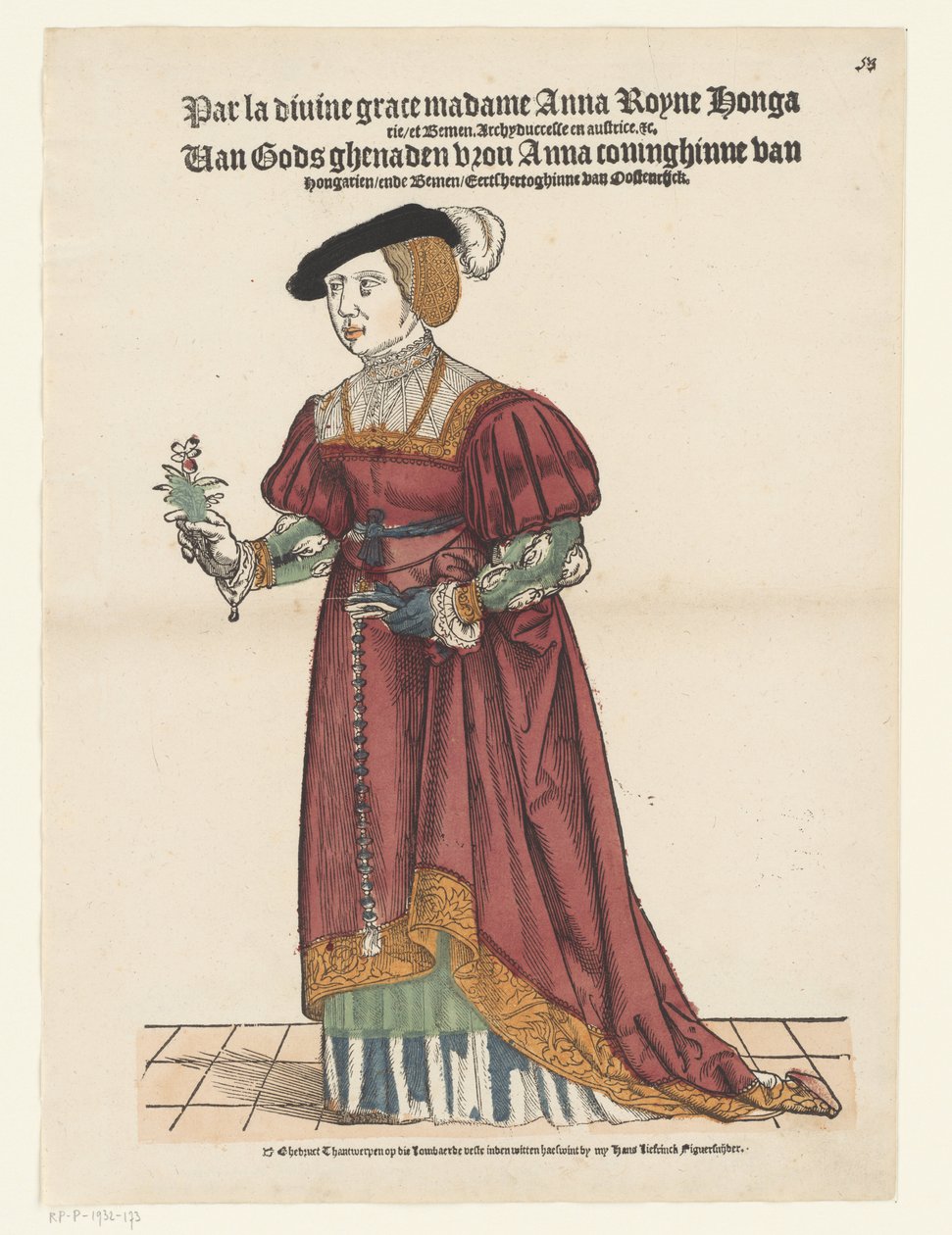 Retrato de Anna da Áustria de Cornelis Anthonisz. (possibly)