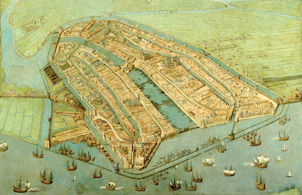Vista aérea de Amesterdão de Cornelis Anthonisz.