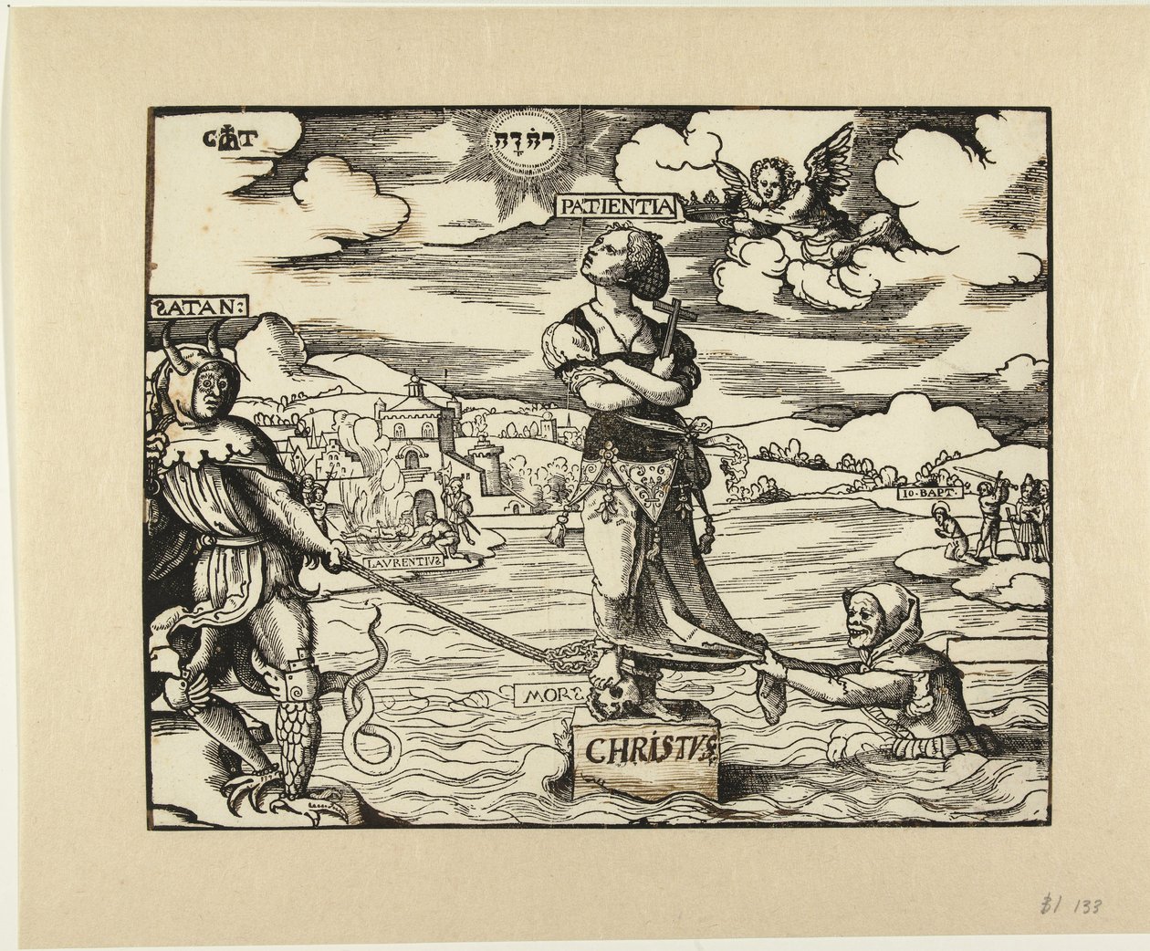 Paciência (Patientia) em uma pedra na água de Cornelis Anthonisz.