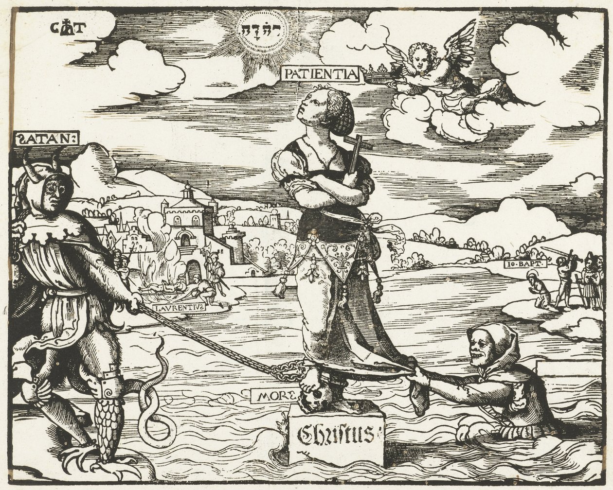 Paciência (Patientia) em uma pedra na água de Cornelis Anthonisz.
