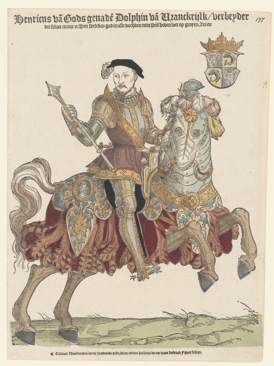 Retrato do rei Henrique II da França a cavalo, 1542-1543 de Cornelis Anthonisz.
