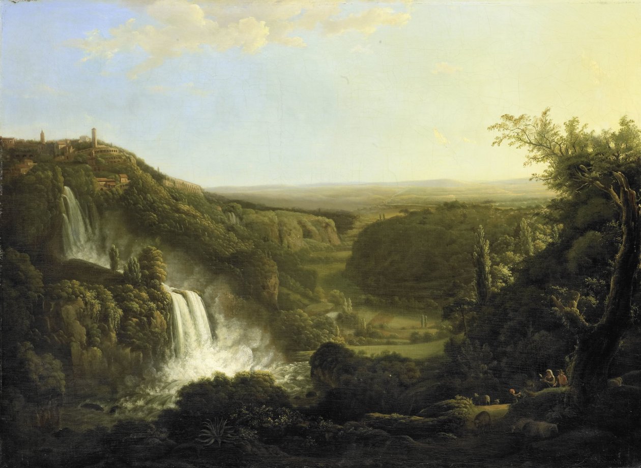 O Vale de Anio com as Cataratas do Tivoli de Cornelis Apostool