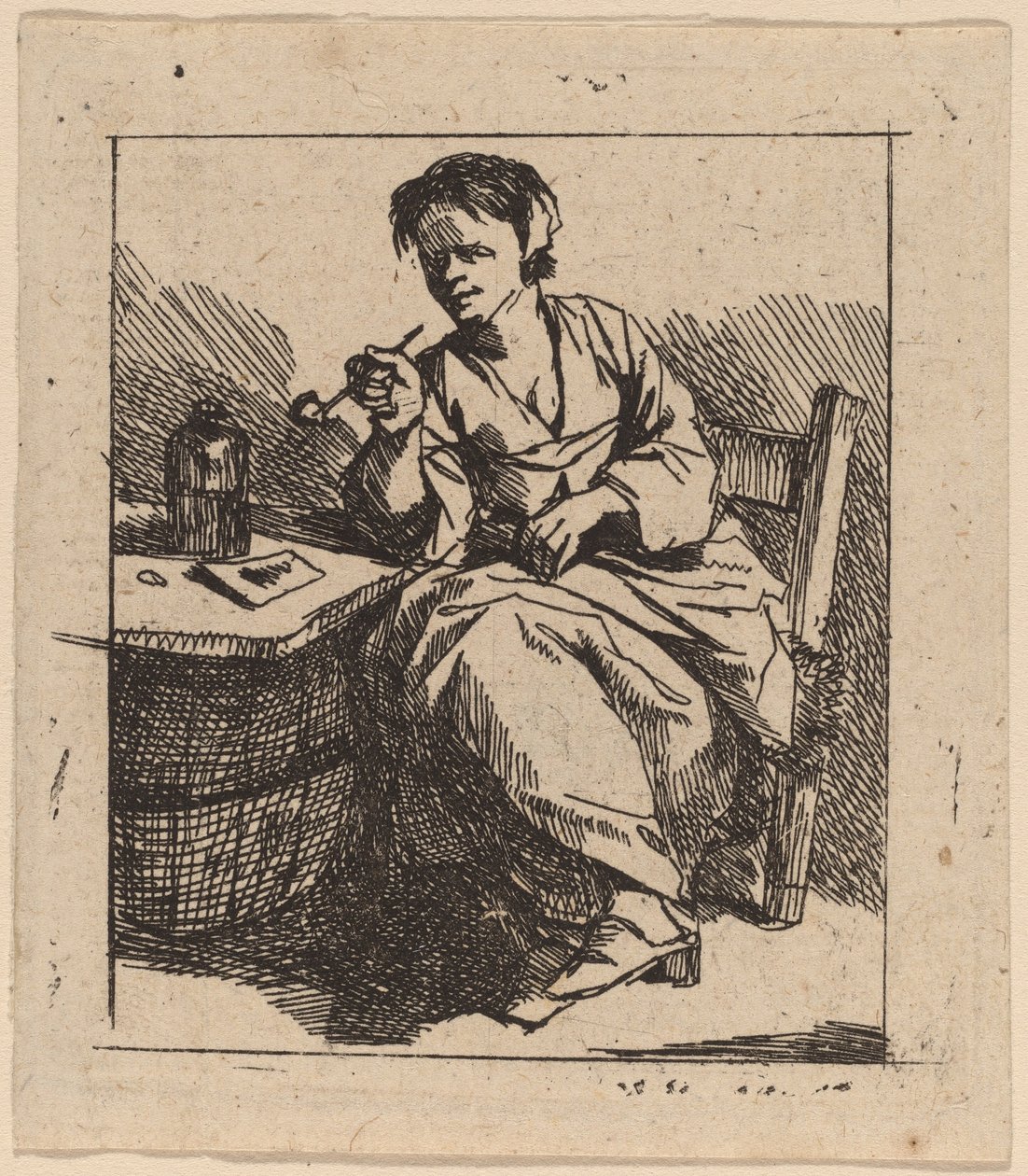 A Woman Smoking de Cornelis Pietersz Bega