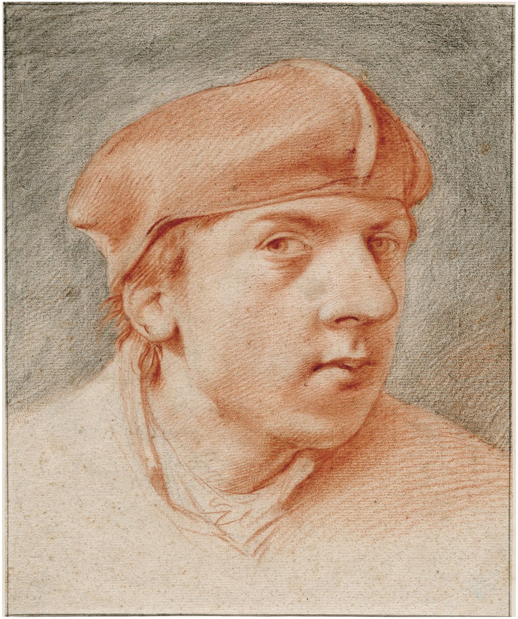 "Autoportrait with beret (Auto-retrato com boina) Sanguine de Cornelis Pietersz Bega (1631/2-1664) Het Rembrandthuis, Amsterdam de Cornelis Pietersz Bega