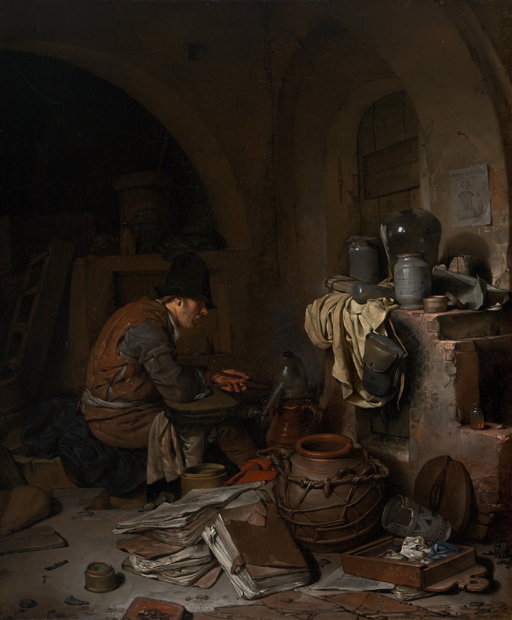 O Alquimista, 1663. de Cornelis Pietersz Bega