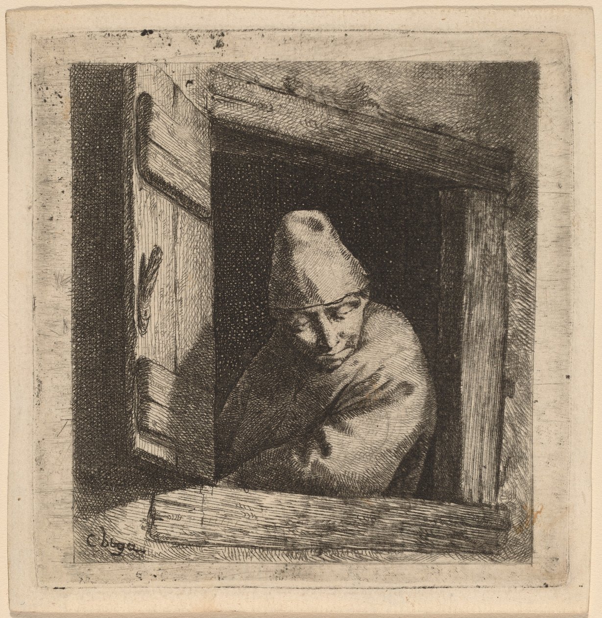 O camponês em uma janela de Cornelis Pietersz Bega