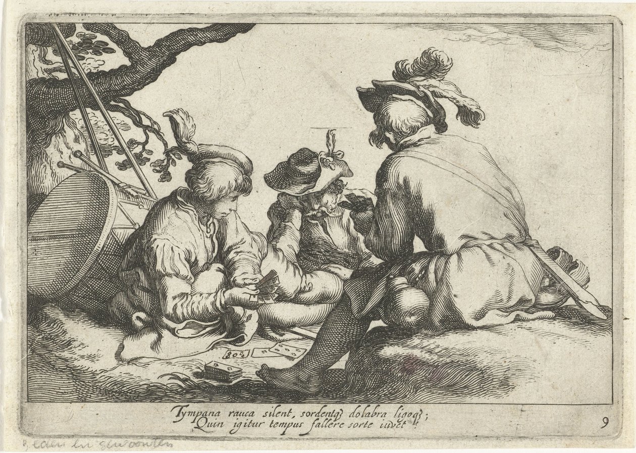Soldados de jogo de cartas
Cenas pastorais (título da série)
Otia delectant (título da série) de Cornelis Bloemaert (II)
