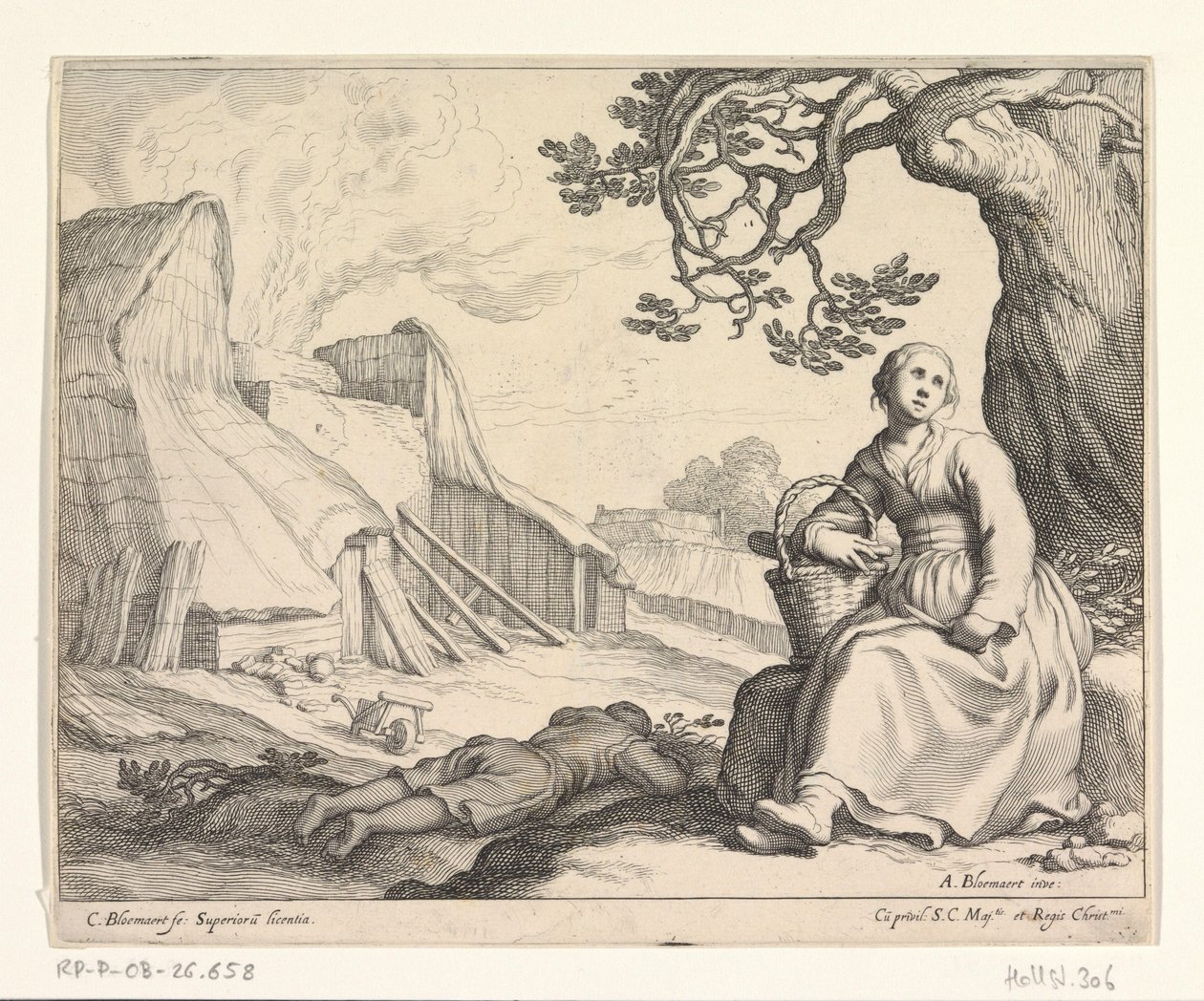 Mulher em um forno de cal de Cornelis Bloemaert (II)