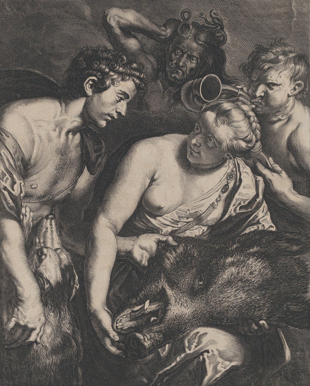 Atalanta e Abager, 1–2. de Cornelis Bloemaert