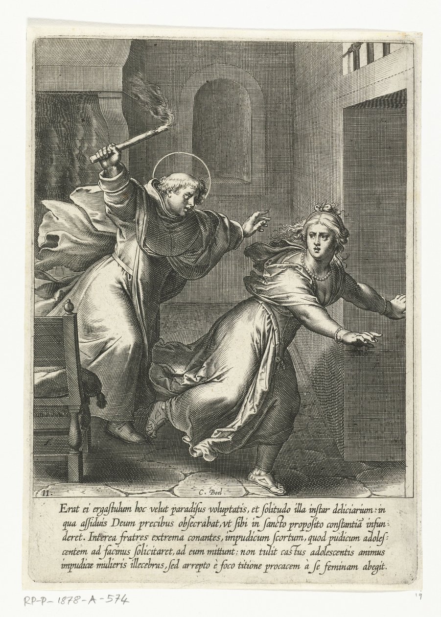 Thomas persegue a tentação A Vida de São Tomás de Aquino (título da série) de Cornelis Boel