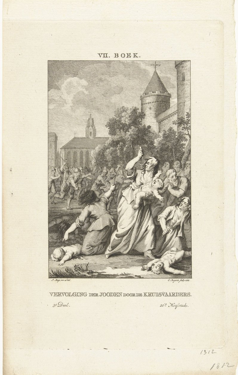 Perseguição dos judeus pelos cruzados, 1784 de Cornelis Bogerts