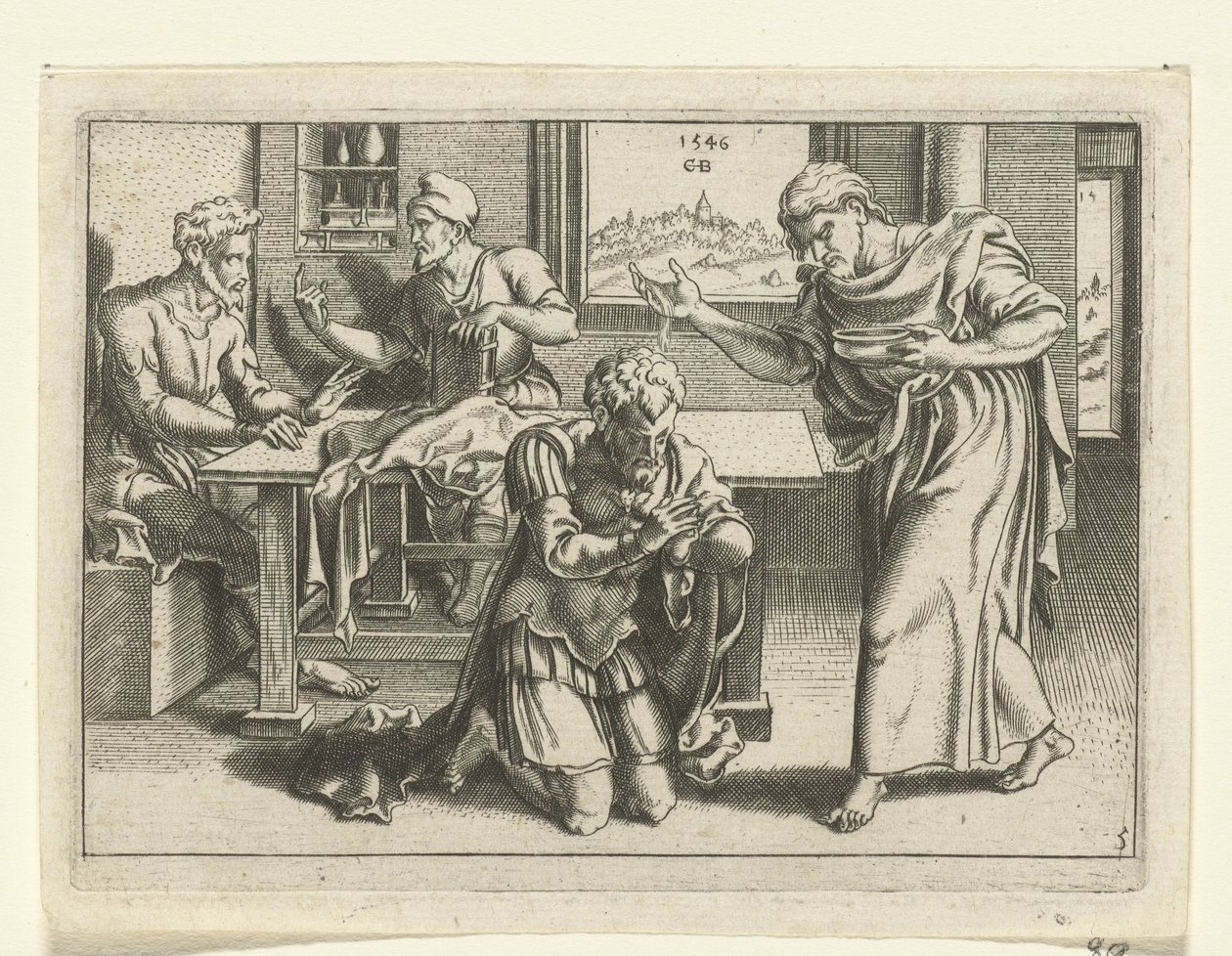 Ananias baptiza Paulo
A vida de Paulo (título da série) de Cornelis Bos