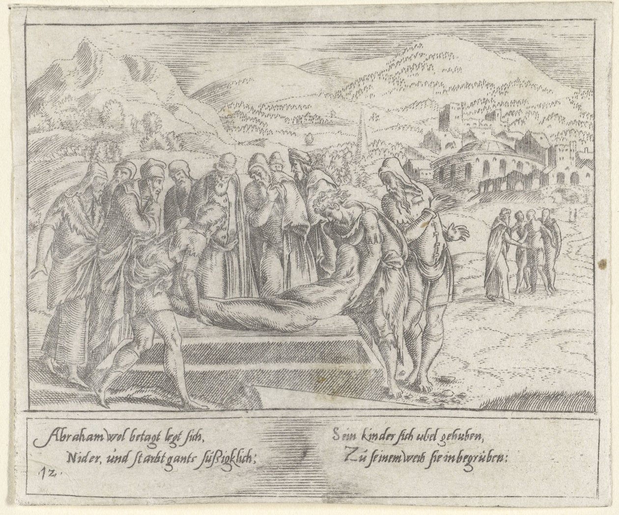 Enterro de Abraão A Vida de Abraão (título da série) de Cornelis Bos