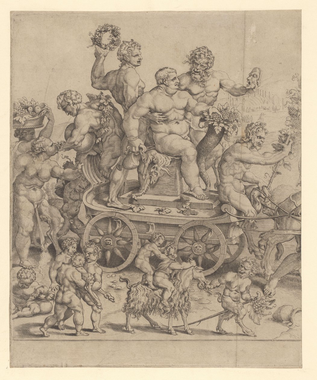 Triunfo de Baco, placa esquerda de Cornelis Bos