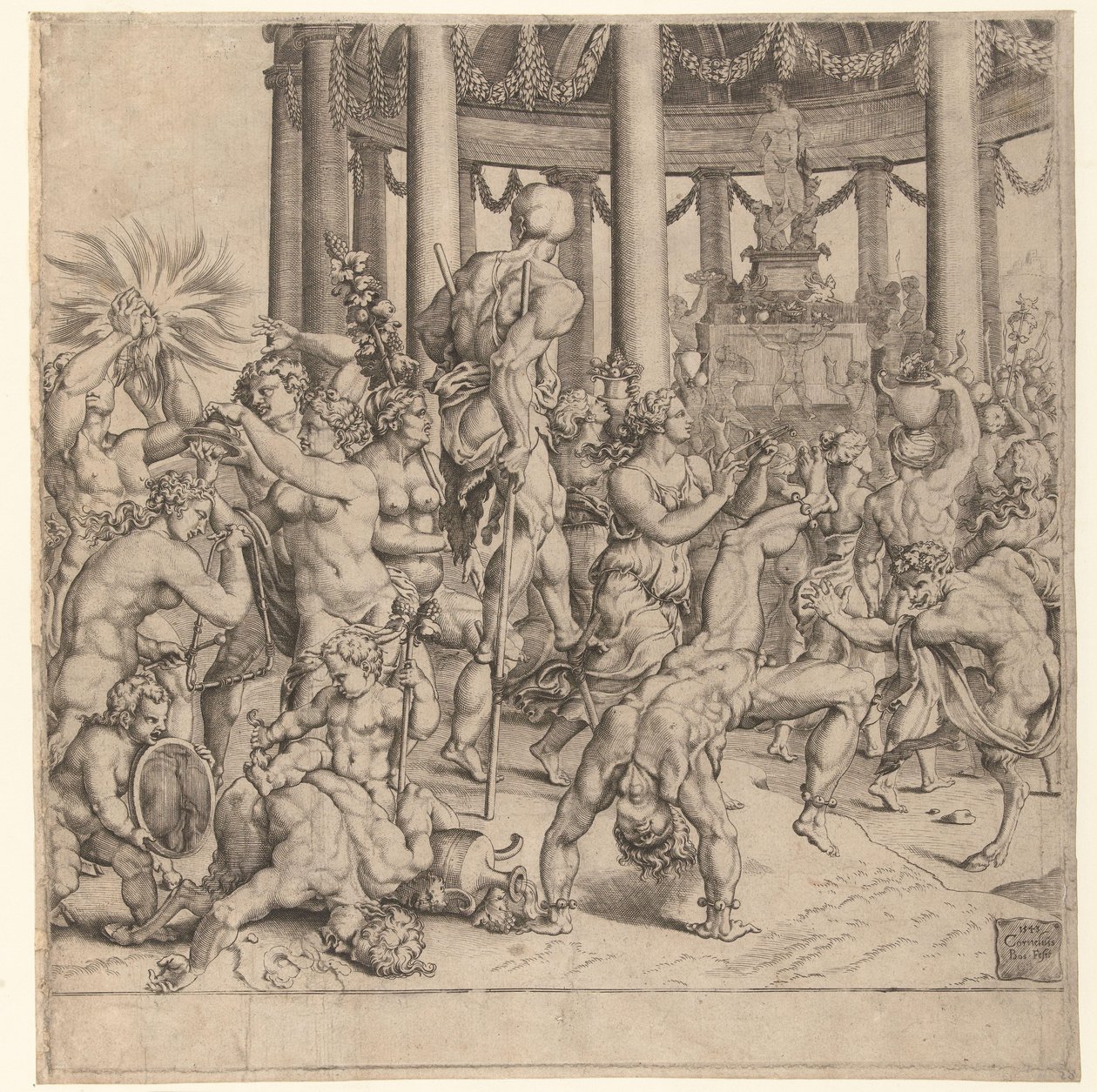 Triunfo de Baco, placa da direita de Cornelis Bos
