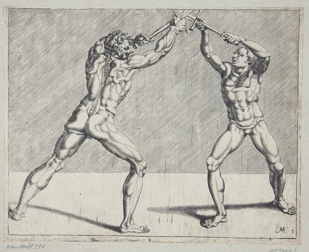 Dois esgrimistas de Cornelis Bos