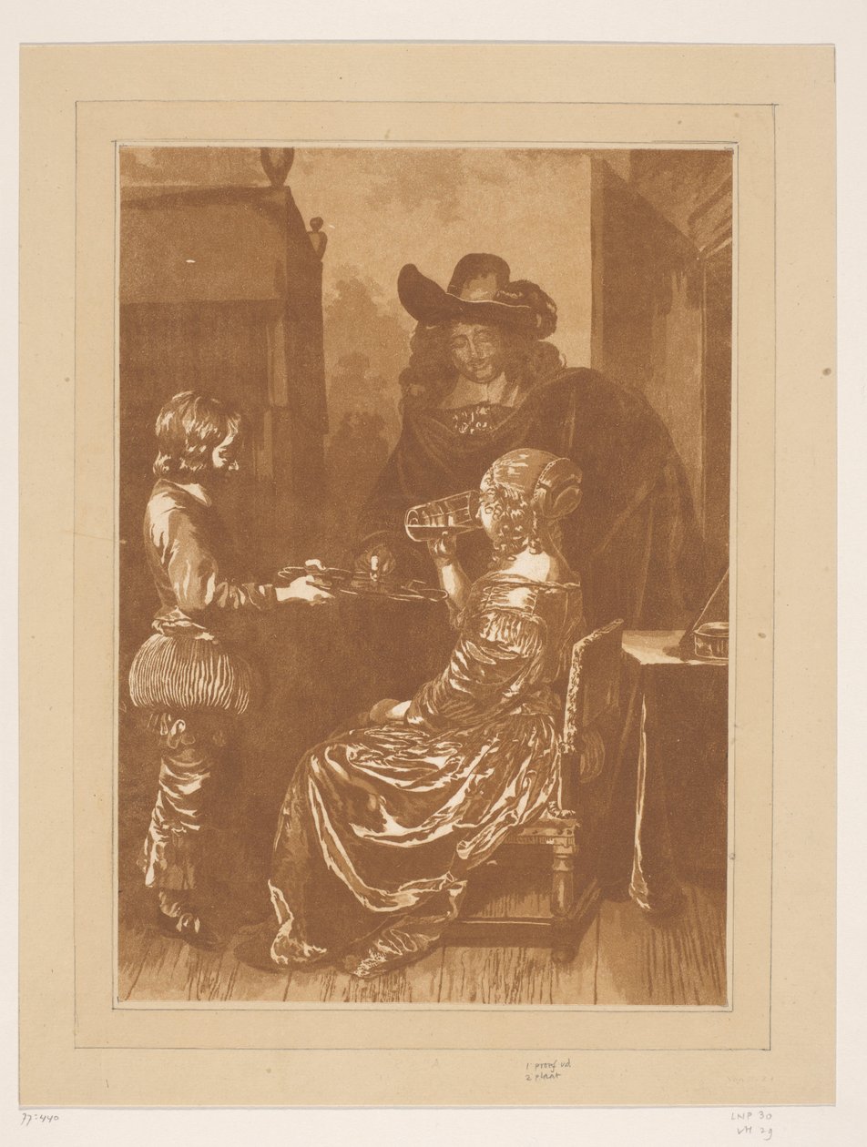 Senhor e senhora com página de Cornelis Brouwer