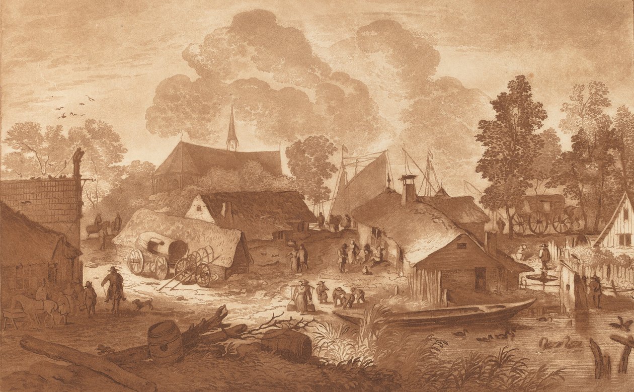 Aldeia com Lagoa, c. 1782. de Cornelis Brouwer