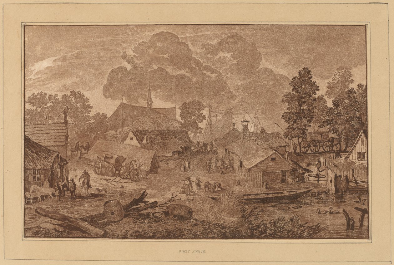Aldeia com Lagoa, c. 1782. de Cornelis Brouwer