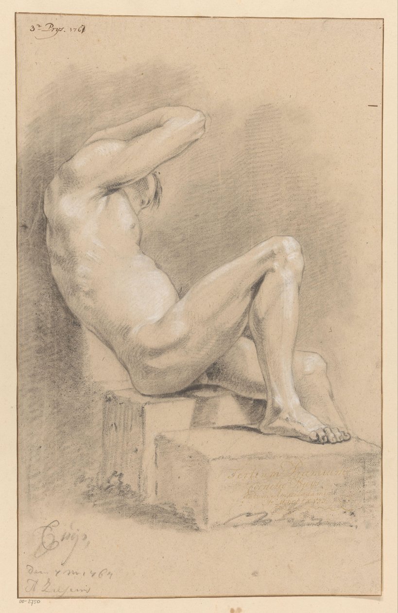 Nu masculino sentado, vista lateral (3º prémio 1767) de Cornelis Buys