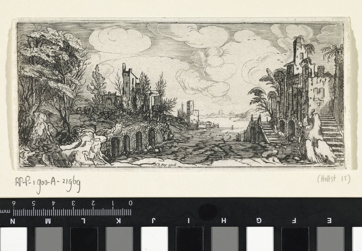 Paisagem montanhosa com vista para um rio Paisagens (título da série) de Cornelis Claesz van Wieringen (possibly)
