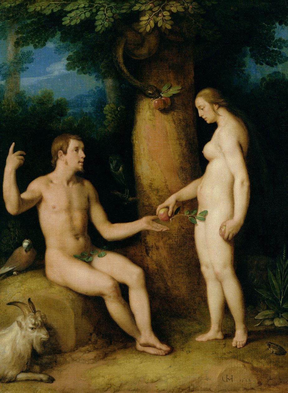 Adão e Eva, 1622 de Cornelis Cornelisz van Haarlem