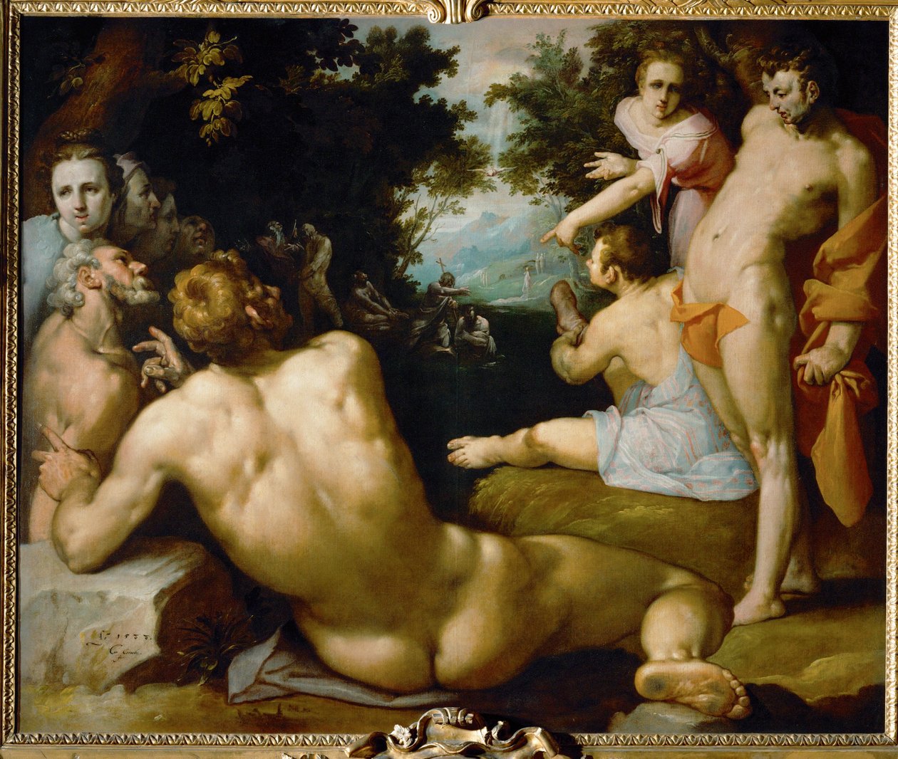 Batismo de Cristo ... de Cornelis Cornelisz. van Haarlem