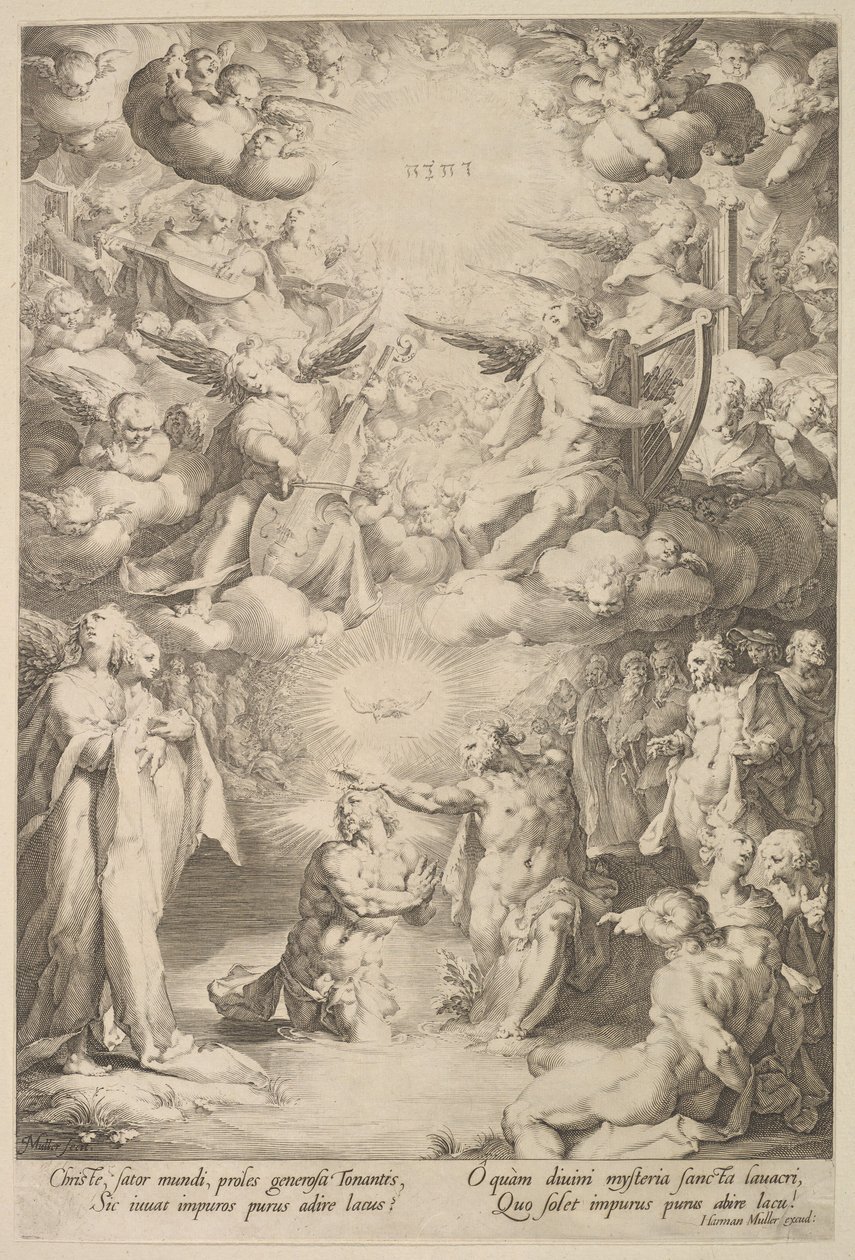 Batismo de Cristo, c. 1600 de Cornelis Cornelisz van Haarlem