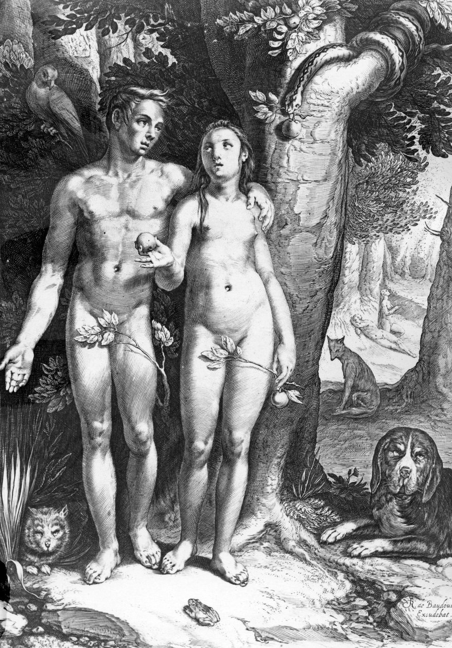 Tentação do homem, gravada por Jan Saenredam, c.1605 de Cornelis Cornelisz van Haarlem