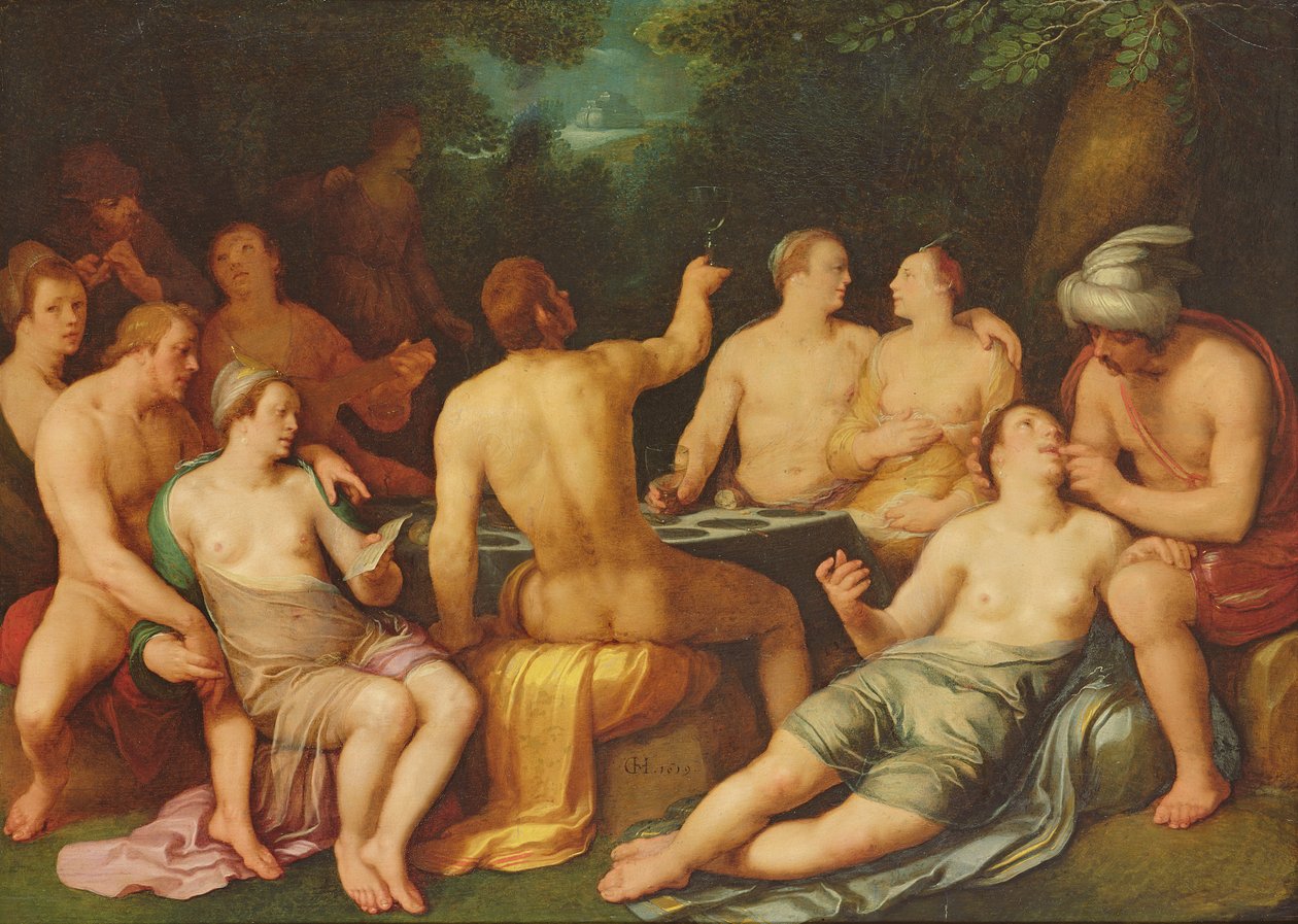 A corrupção do mundo antes do dilúvio, 1619 de Cornelis Cornelisz van Haarlem