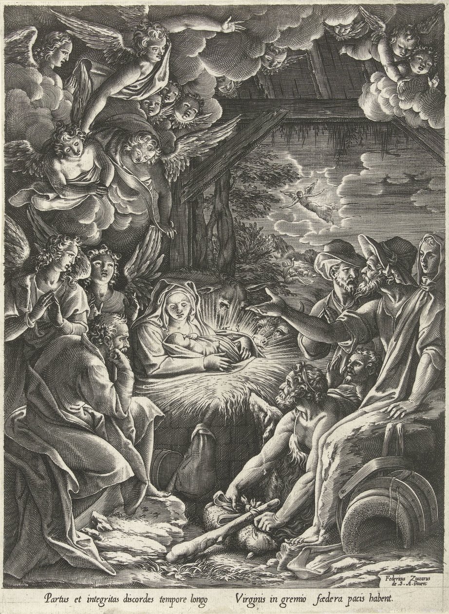 Adoração pelos pastores de Cornelis Cort