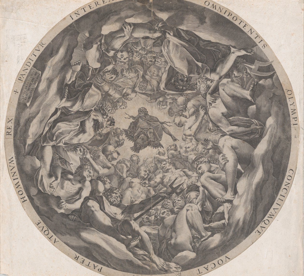 Concurso dos Deuses no Monte Olimpo, 1565. de Cornelis Cort