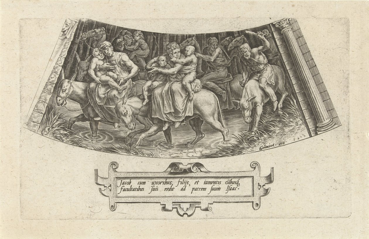 O Retorno de Jacó a Canaã A História de Jacó (título da série) de Cornelis Cort