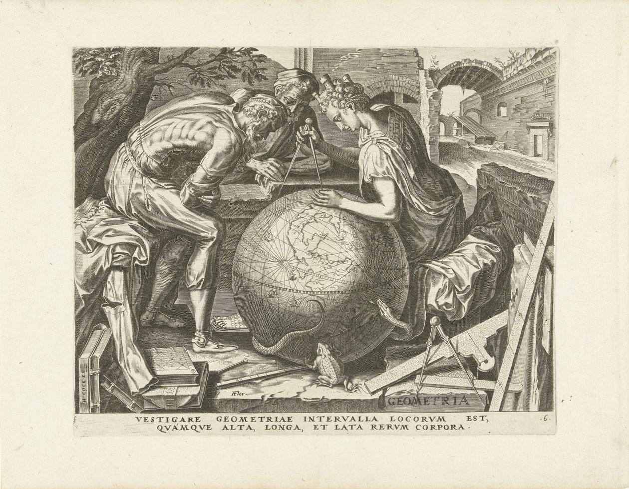 Geometria (Geometria) As Sete Artes Liberais (título da série) de Cornelis Cort