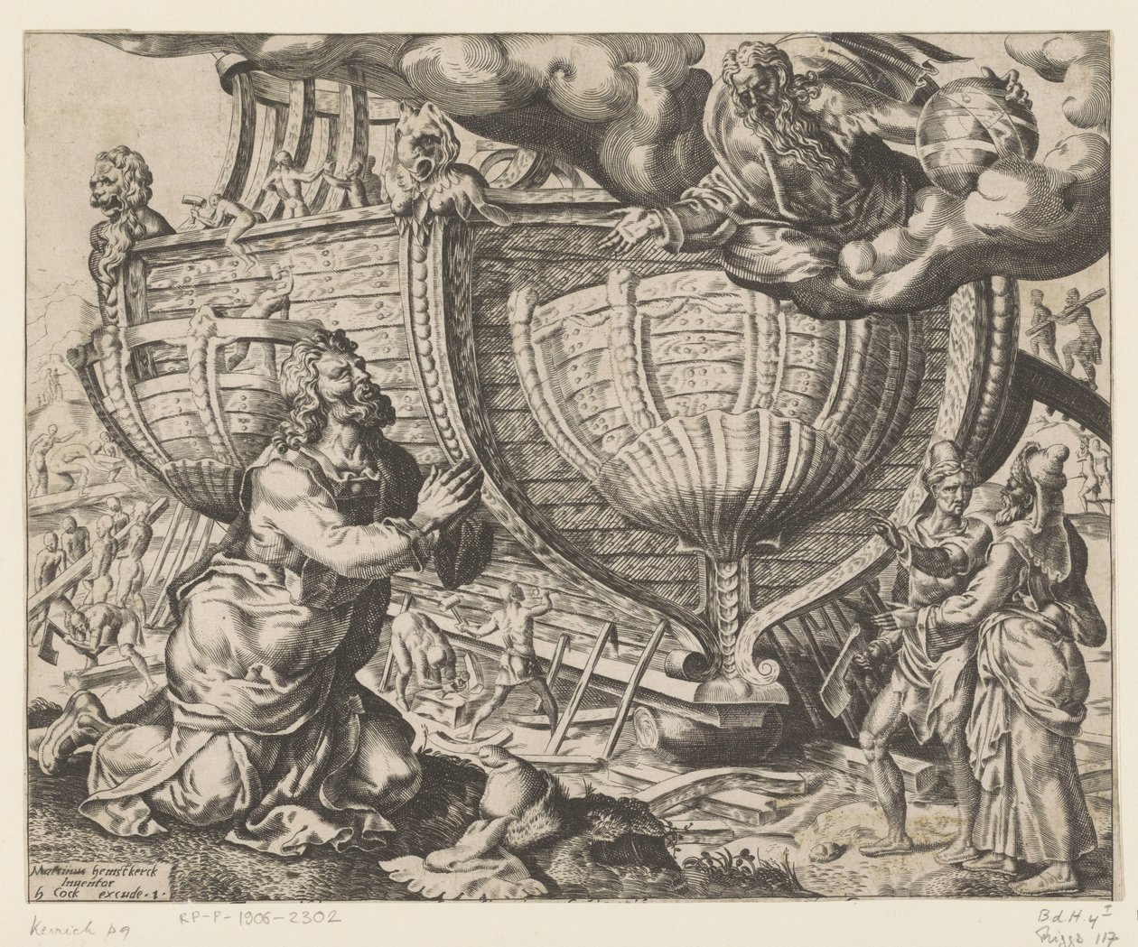 Deus ordena que Noé construa a arca A História de Noé (título da série) de Cornelis Cort