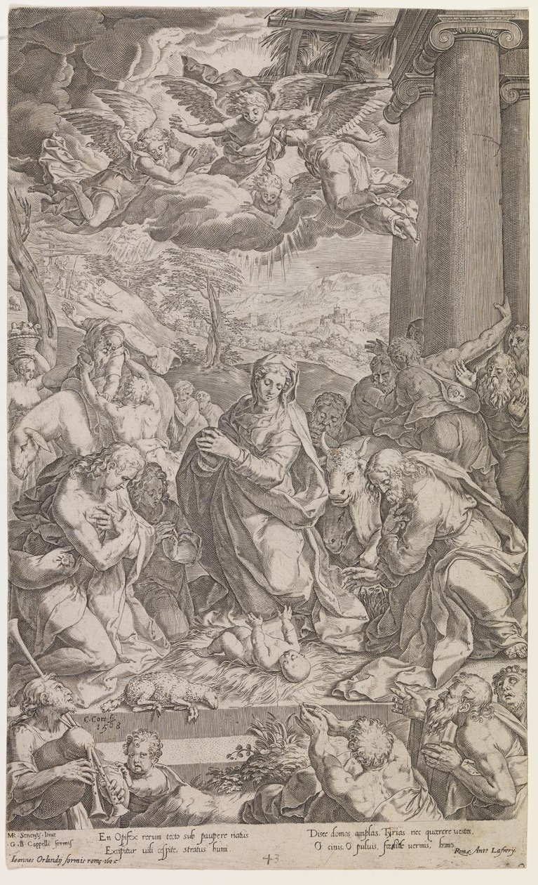 Adoração dos pastores de Cornelis Cort