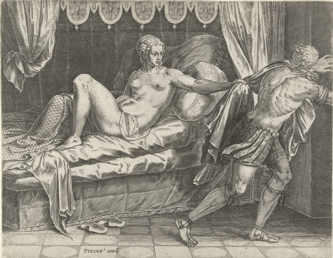 José e a esposa de Potiphar de Cornelis Cort
