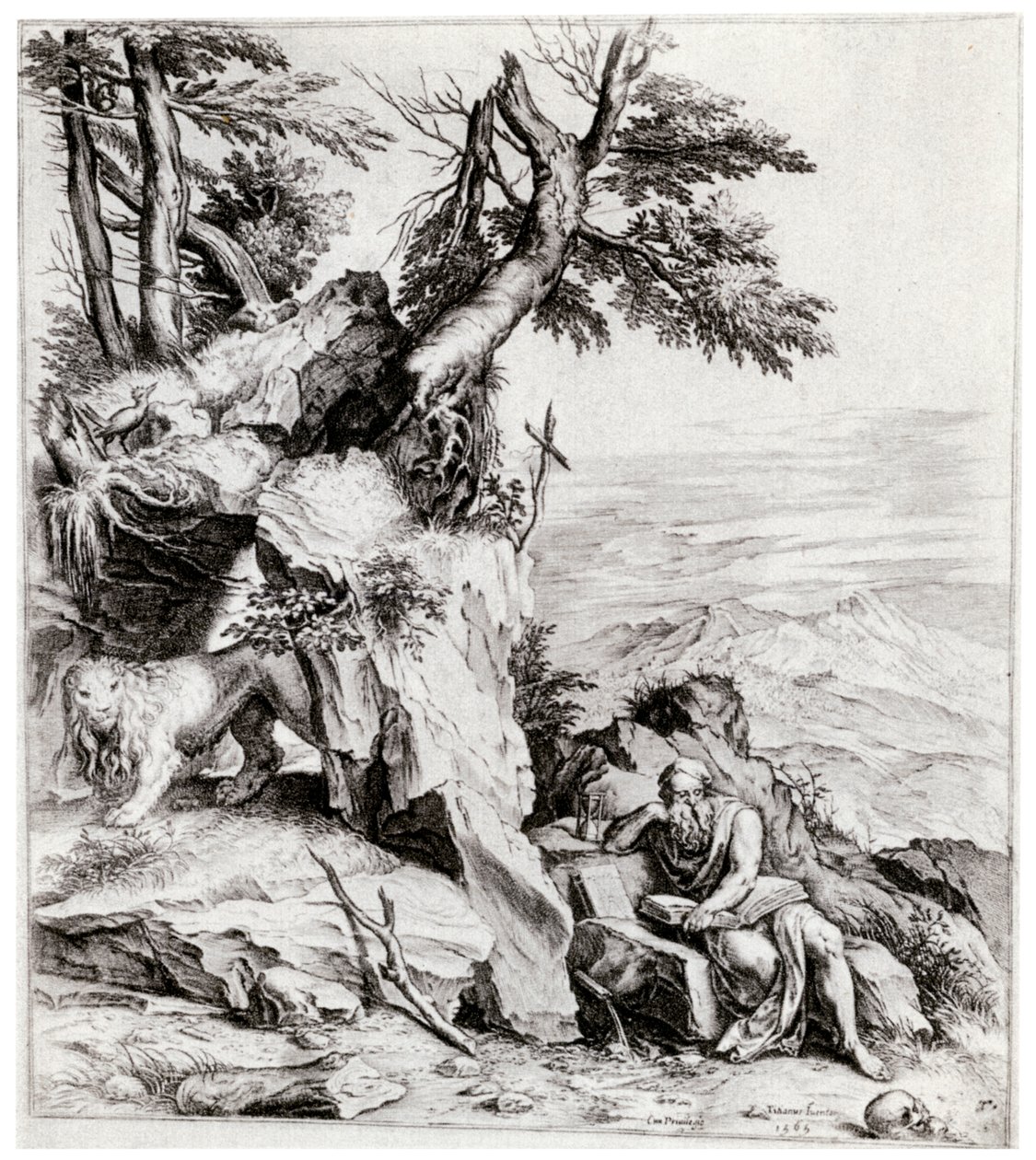 Paisagem com São Jerônimo, século XVI, 1937 de Cornelis Cort
