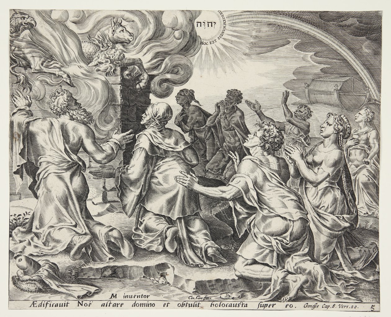 O sacrifício de Noé de Cornelis Cort