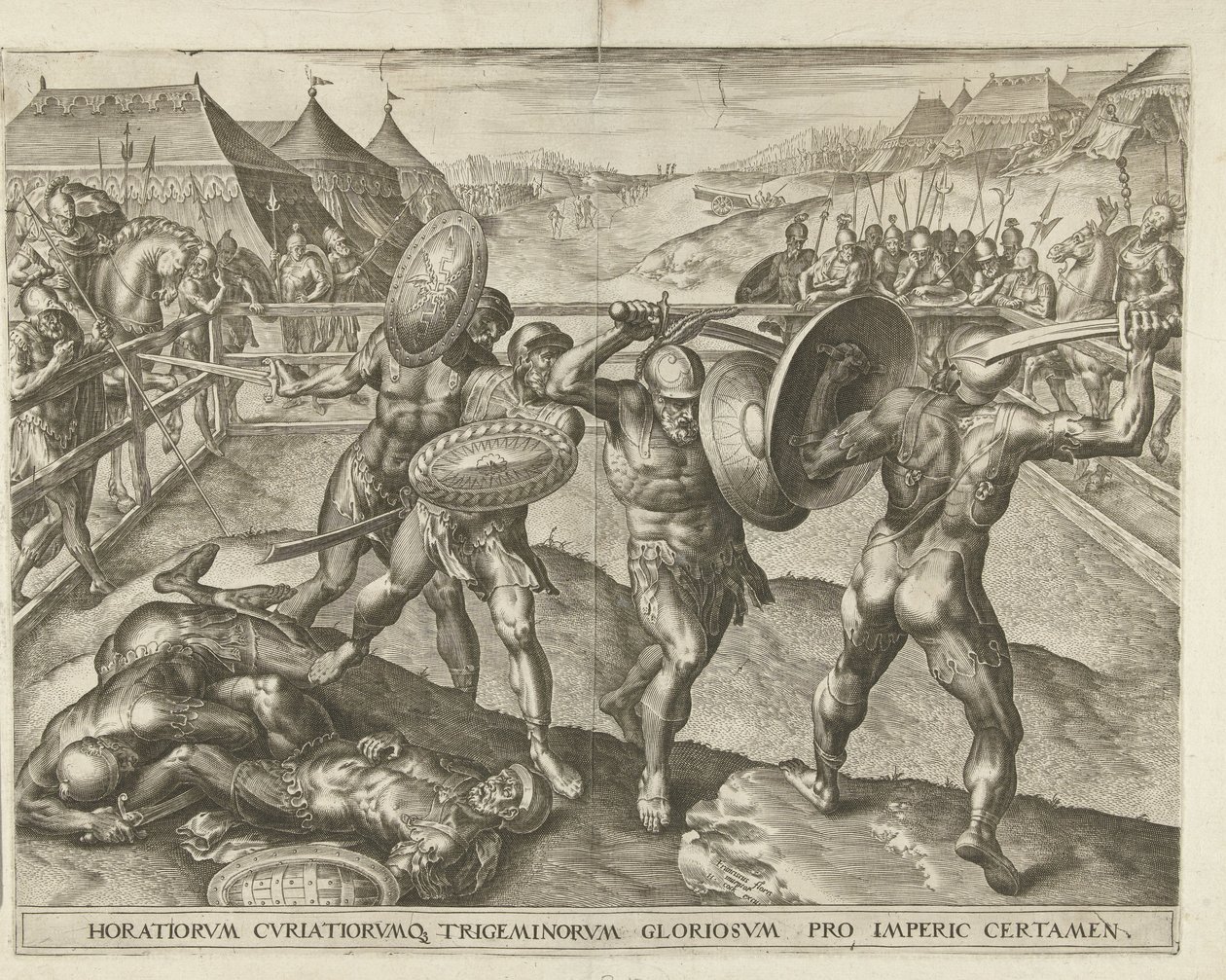 Batalha entre os Horatianos e os Curatianos de Cornelis Cort
