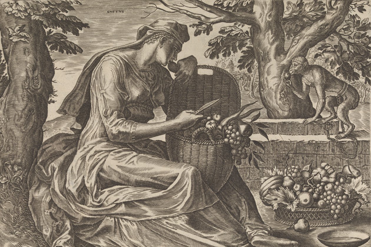 Gosto, de Os Cinco Sentidos, 1561. de Cornelis Cort