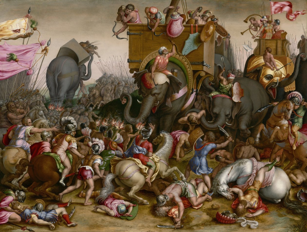A Batalha de Zama, depois de 1567 de Cornelis Cort