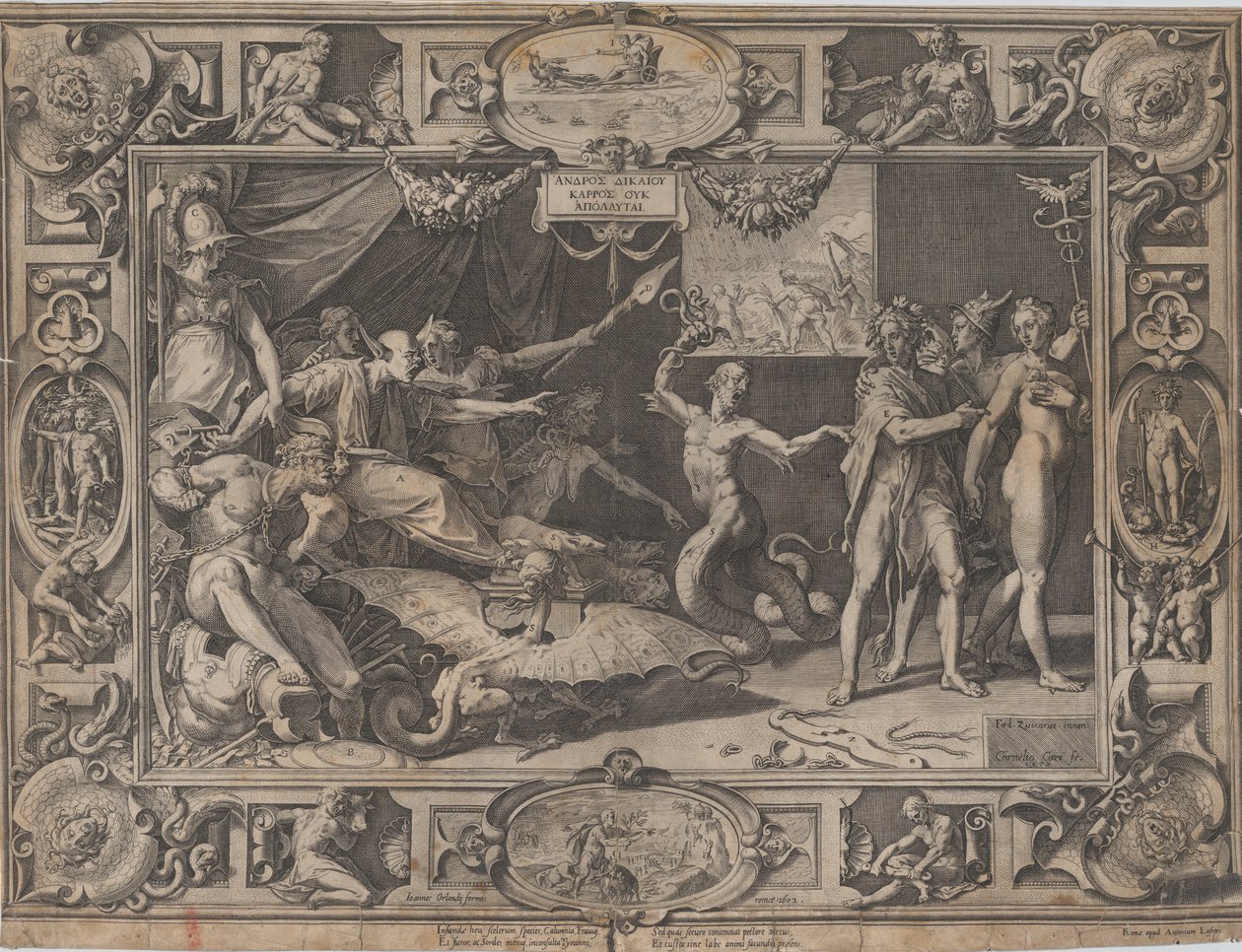 A Calúnia de Apeles, 1602. de Cornelis Cort