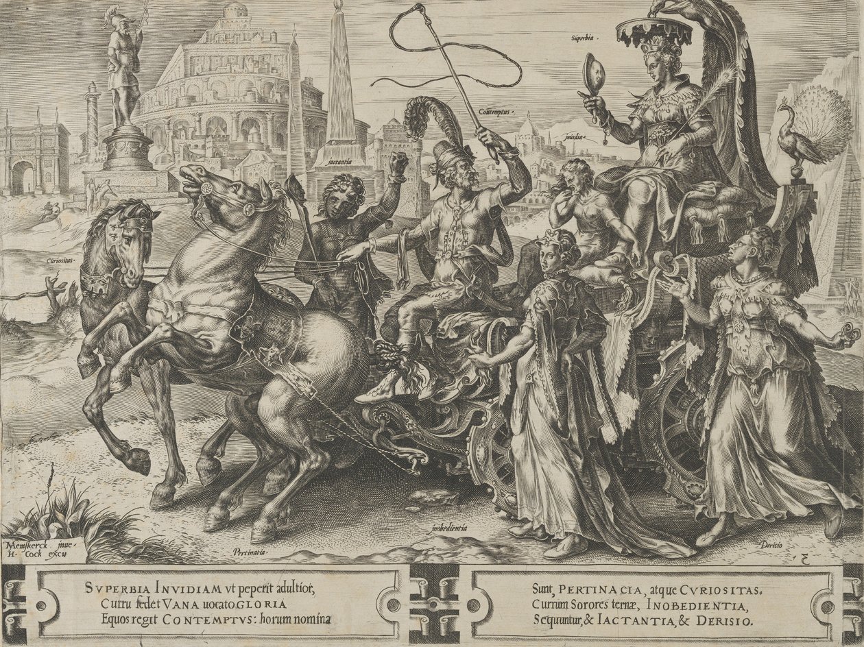 O Triunfo do Orgulho, de O Ciclo das Vicissitudes dos Assuntos Humanos, placa 3, 1564. de Cornelis Cort
