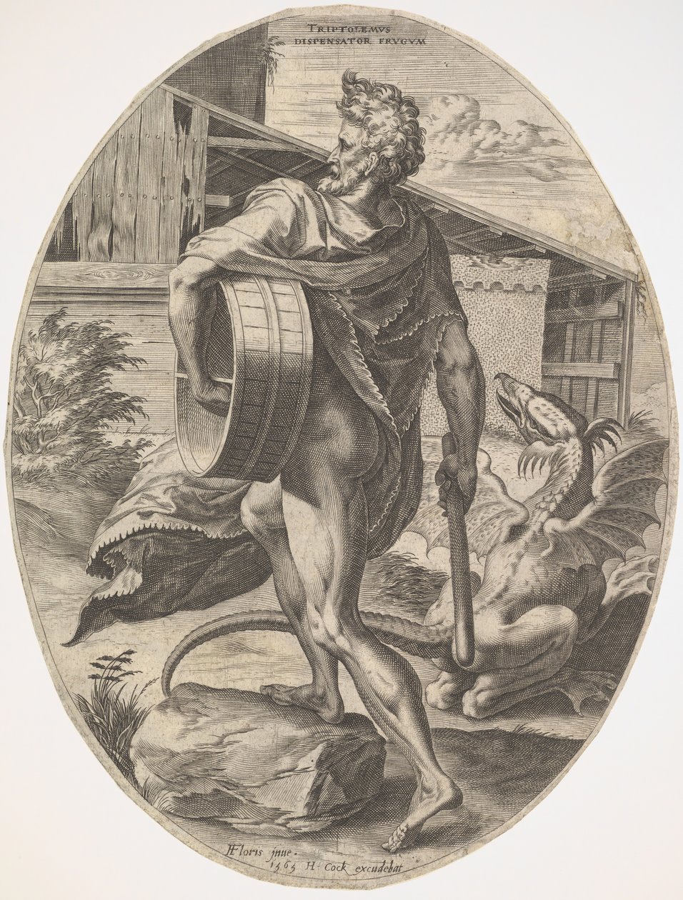 Triptolemus dos deuses rurais, 1565. de Cornelis Cort