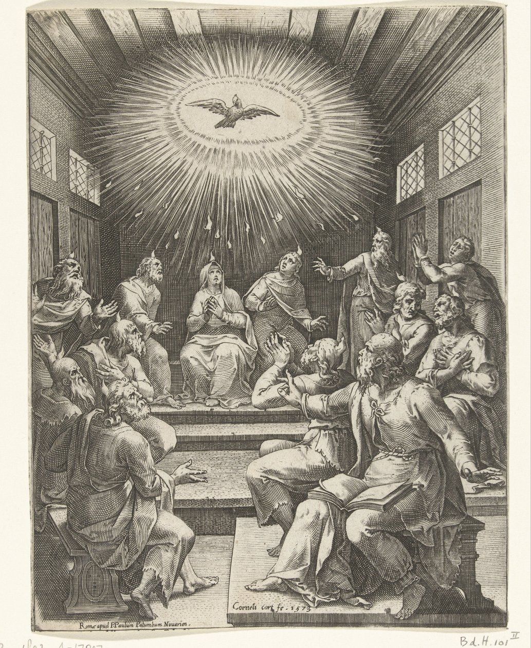 Derramamento do Espírito Santo de Cornelis Cort