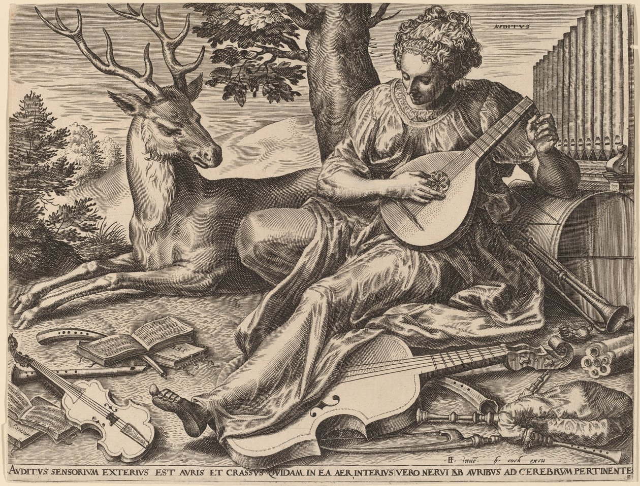 Audição de Cornelis Cort after Frans Floris I