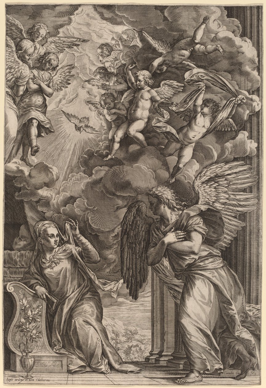 A Anunciação de Cornelis Cort after Titian