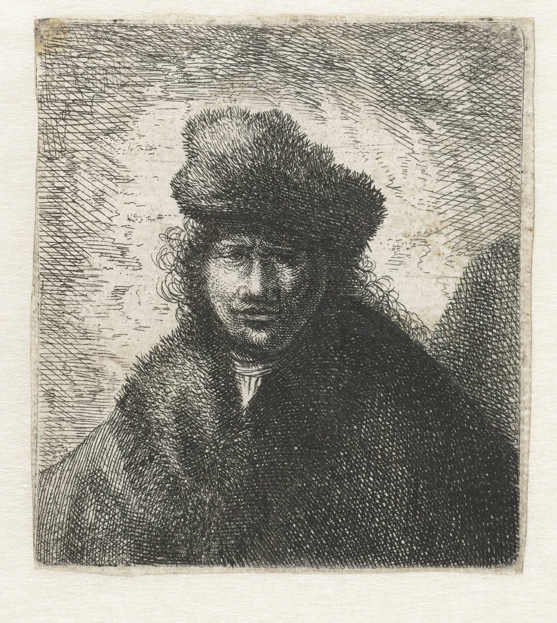Auto-retrato com gorro de pele inclinado: busto de Cornelis Danckerts (I) (possibly)