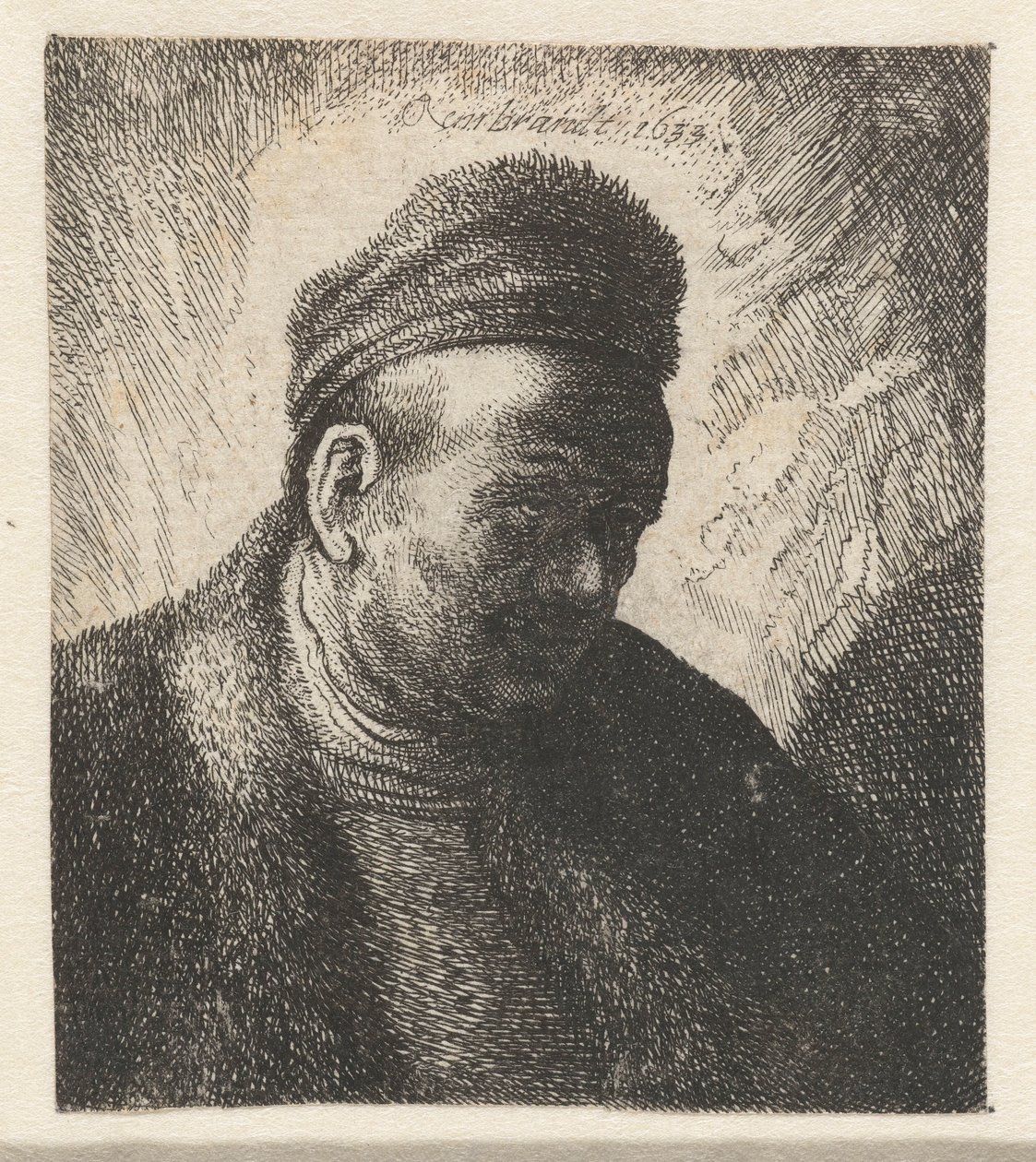 Homem sem ursos com capa de pele e boné: busto de Cornelis Danckerts (I) (workshop of)